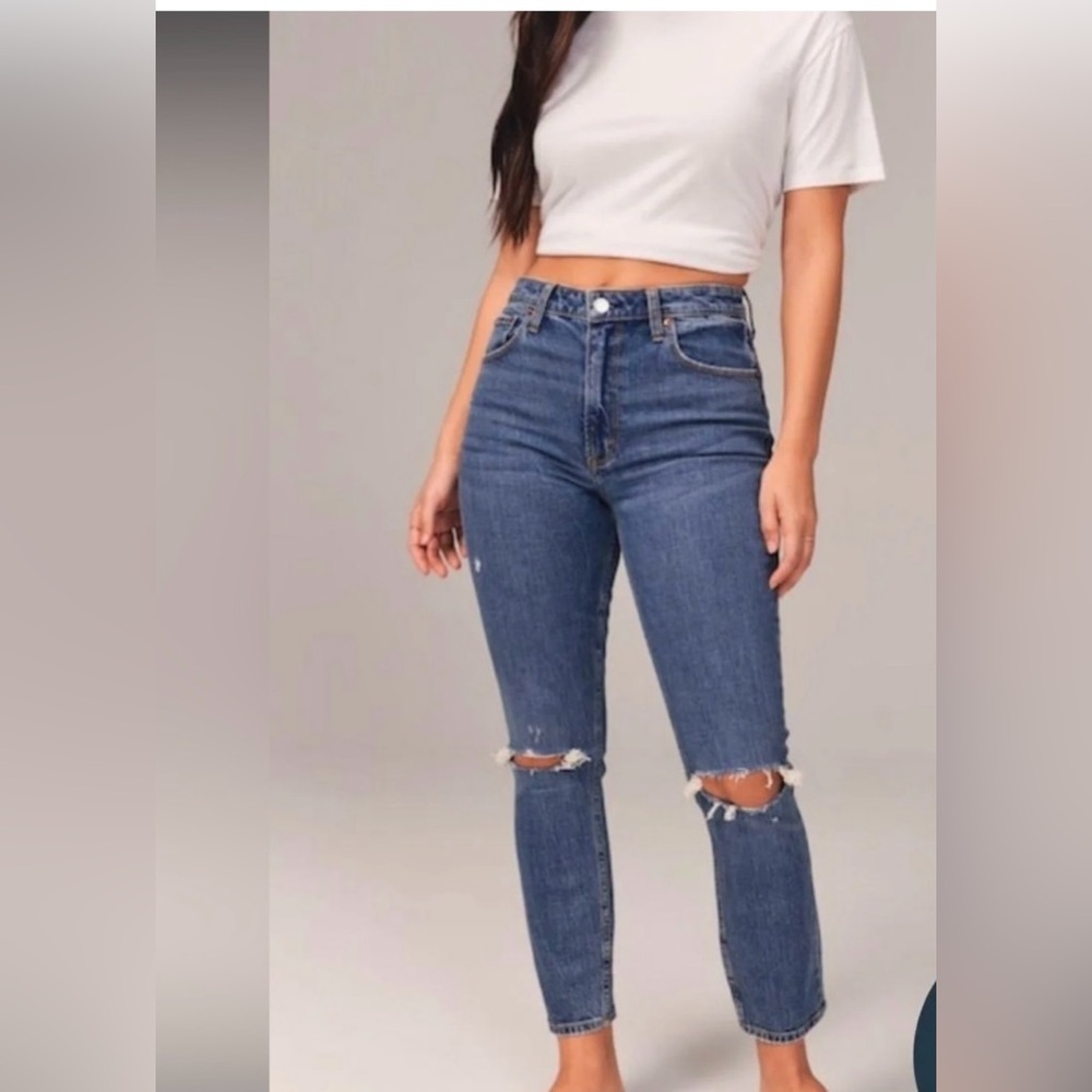 Abercrombie & Fitch Blue High Rise Jeans - Picture 5 of 5